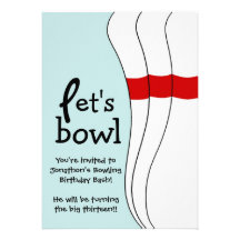 You're Invited Bowling Bash Birthday Party Invite