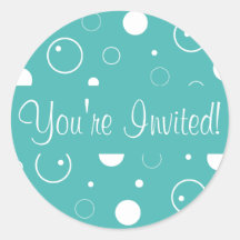 You're Invited Bubbles Envelope Sticker Seal