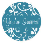 You're Invited Floral Vine Envelope Sticker Seal
