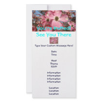 You're Invited! invitations Pink Dogwood Flowers Customized Photo Card
