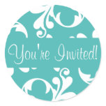 You're Invited Leaf Flourish Envelope Sticker Seal