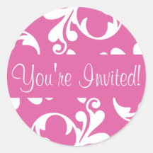 You're Invited Leaf Flourish Envelope Sticker Seal