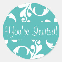You're Invited Leaf Flourish Envelope Sticker Seal