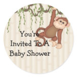 You're Invited Monkey Baby Shower stickers