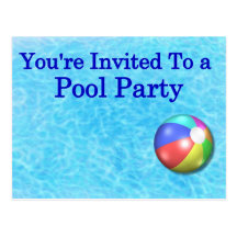 You're Invited To A Pool Party Postcards