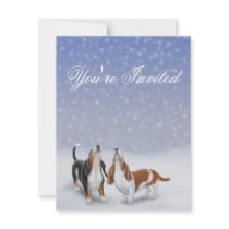 You're Invited Winter Basset Hounds