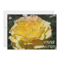 YOU'RE INVITED Yellow Rose Party Invitations Roses