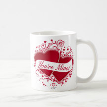 You're Mine! Red Hearts Coffee Mug