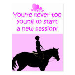 You're Never Too Young Horse Postcard