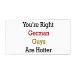 You're Right German Guys Are Hotter Custom Shipping Label