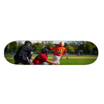 Youth League Baseball Batter Hitting Ball Skateboard