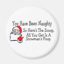 You've Been Naughty All You Get Is Snowmans Poop Fridge Magnet
