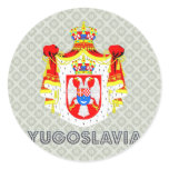 Yugoslavia Coat of Arms Round Stickers