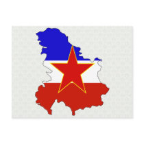 Yugoslavia Flag Map full size Postcards