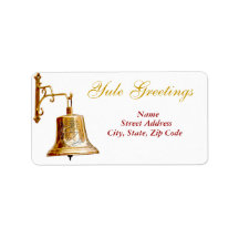 Yule Greetings & Golden Bell - Shipping Label #1