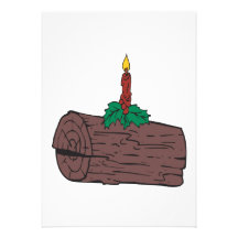 Yule Log Personalized Invitations