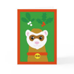 Yuletide ferret greeting card