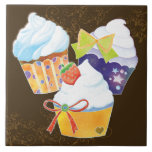 Yummy Cupcakes Chocolate Brown Kitchen TIles