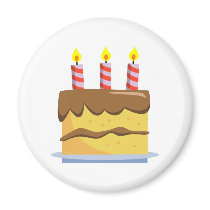 Yummy Food - Birthday Cake Refrigerator Magnet