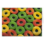 Yummy Fruit candy rings Greeting Card