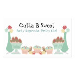Yummy sweet desserts baker pastry chef  biz cards business card template