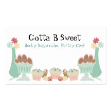 Yummy sweet desserts baker pastry chef  biz cards business card template