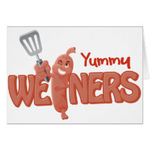 Yummy Weiners Greeting Cards