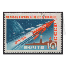 Yuri Gagarin Vostok 1 is 1st Man in Space Cards