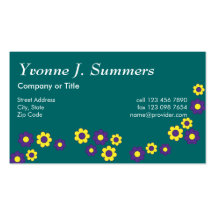 Yvonne In Flores Purple Business Card Templates