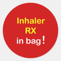 z4 - INHALER in Bag. Round Stickers