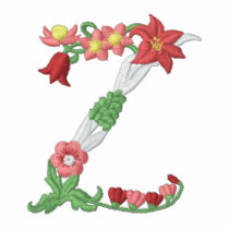 Z floral monogram embroidered womens polo shirt