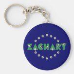 Zachary en vert du football porte-clefs