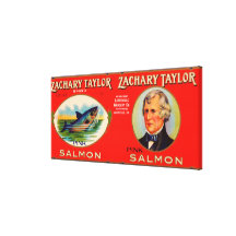 Zachary Taylor Brand Salmon Label Canvas Prints