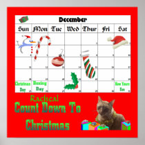 Zack The Xmas Cat Countdown To Christmas Poster