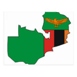Zambia flag map post card