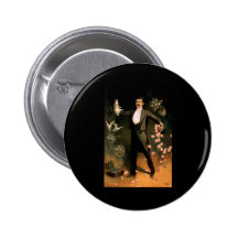 Zan Zig performing with rabbits and roses Pinback Buttons