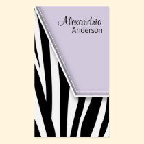 Zany Hip Zebra Print Business Cards (lilac) business cards