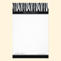 Zany Zebra Black Customized Designer Stationery stationery