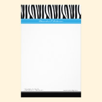 Zany Zebra Blue Customized Designer Stationery stationery
