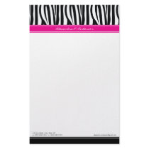 Zany Zebra Hot Pink Customized Designer Stationery