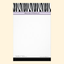 Zany Zebra Lilac Customized Designer Stationery stationery