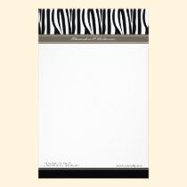 Zany Zebra Mocha Customized Designer Stationery stationery