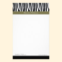 Zany Zebra Olive Customized Designer Stationery stationery