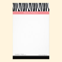 Zany Zebra Pink Customized Designer Stationery stationery