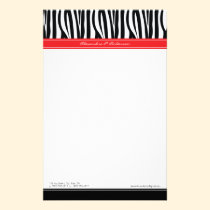 Zany Zebra Red Customized Designer Stationery stationery