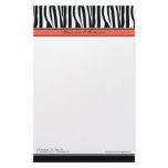 Zany Zebra Salmon Customized Designer Stationery