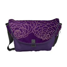 Zany Zinnias in Purples Messenger Bags