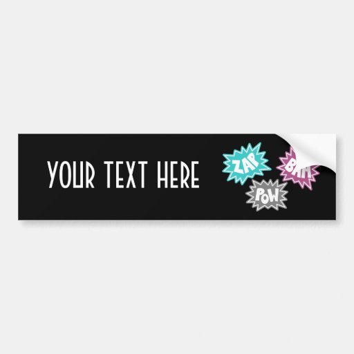 ZAP BAM POW Comic Sound FX - Pink Bumper Sticker