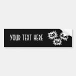 ZAP BAM POW Comic Sound FX - White Bumper Stickers