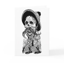 Zapatista  Calavera. c. early 1900's. Mexico. Greeting Card